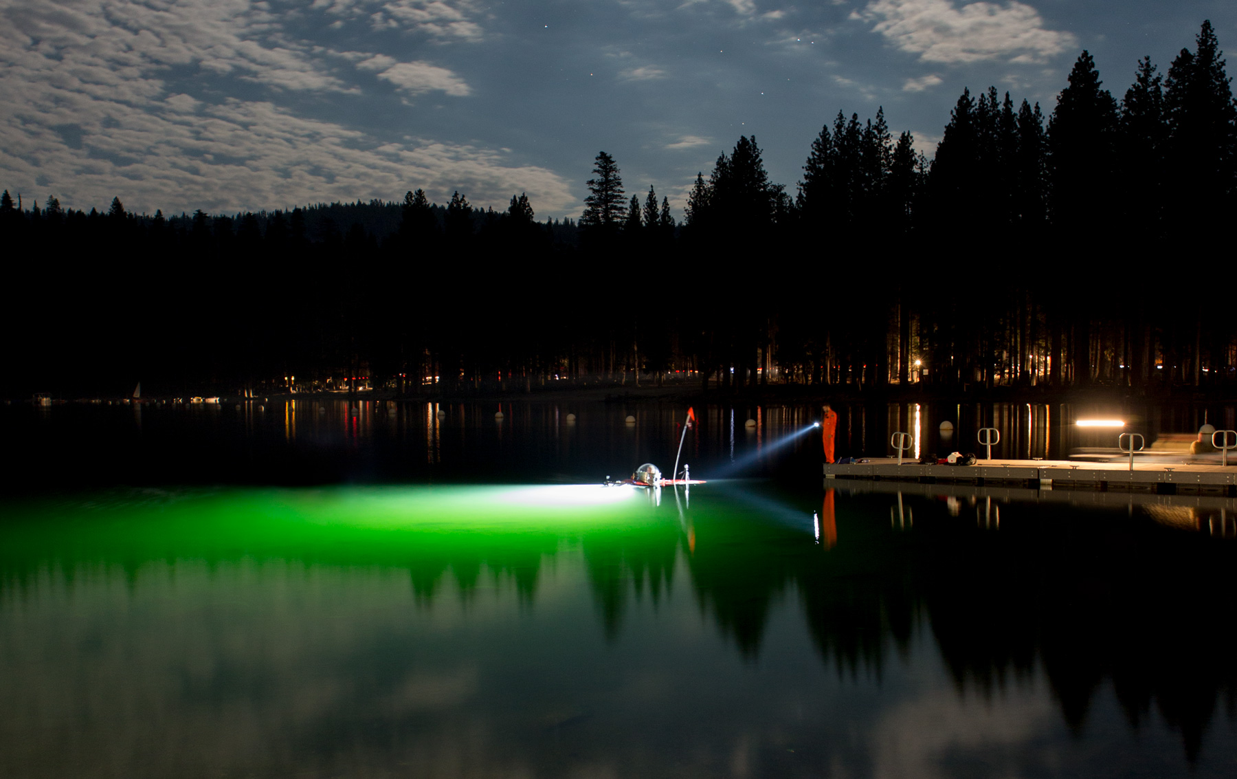 Pinecrest Lake photo Luminox Undersea Voyager Project submarine. Photo by Chris Constantine.